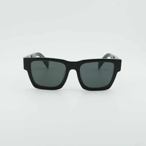 Prada Black Sunglasses with Dark Green Lenses